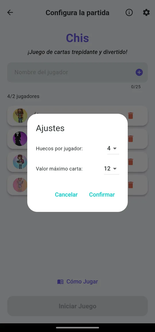 Ajustes de Chis