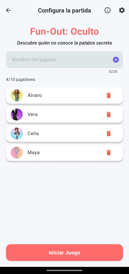 Configuración de Partida