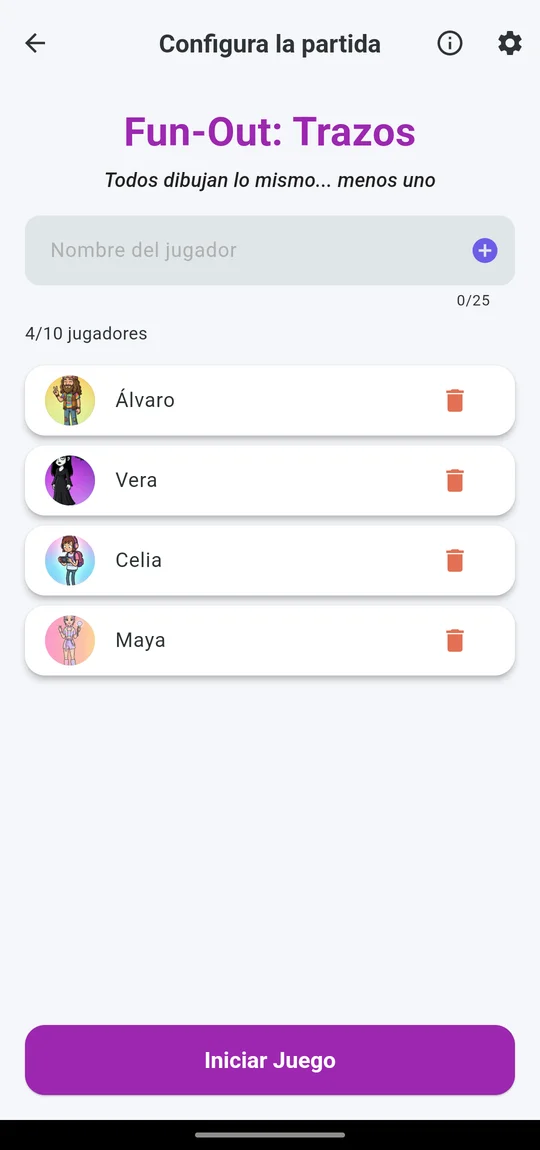 Configuración de Partida